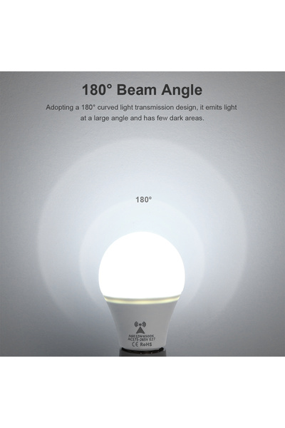 Choice WHITE Microwave Radar Detection LED Night Light Bulb 220V E27 12W Rada...