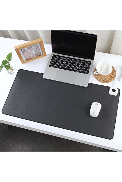 Choice سجادة مكتب/طاولة مدفأة باللون الرمادي الداكن، مقاس 26×52 سم، وسادة ماو...