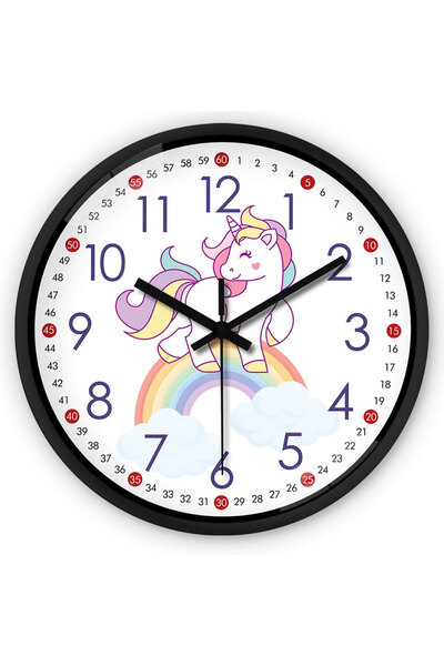 Choice 8Inch Sl012 1Pc 8Inch Minor Clock Wall Clock, the Rainbow Unicorn Design Wall Clock, Wall Clock, Sil