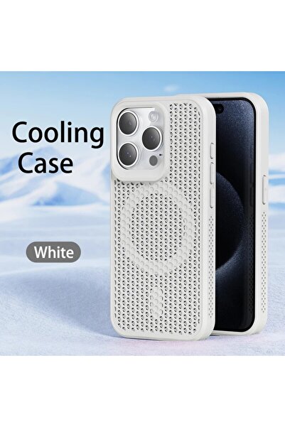 Choice جراب مغناطيسي أبيض اللون لتبريد وتبديد الحرارة لهاتف iPhone 15 Pro Max...