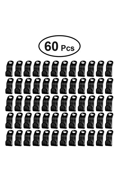 Choice 5.5 × 2 سم، أسود (60 قطعة) 30/60 قطعة، خطافات توصيل علاقات ملابس صغيرة...