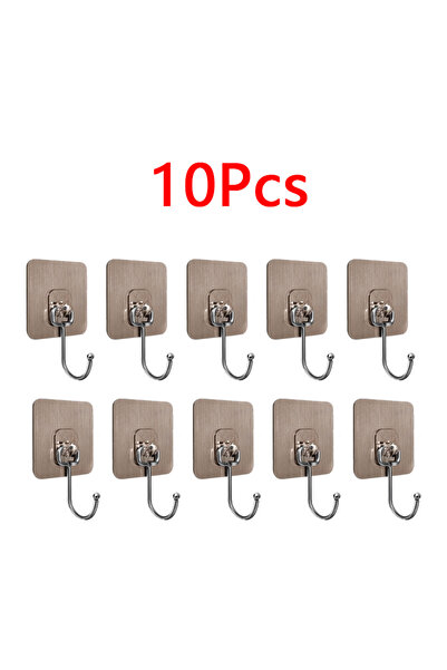 Choice 10 قطع من الخطافات كبيرة الحجم ذاتية اللصق، مصنوعة من مادة PVC شفافة من الفولاذ المقاوم للصدأ، متعددة الأغراض، حامل جداري، حامل باب