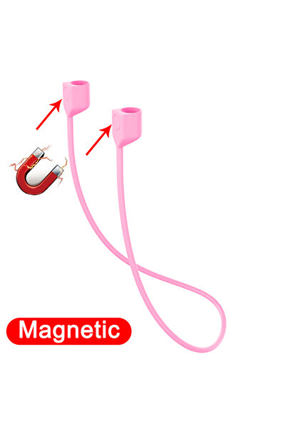 Choice سماعات أذن مغناطيسية وردية اللون مصنوعة من السيليكون الناعم، مضادة للضياع، متوافقة مع سماعات AirPods Pro 2 و 3 بتقنية البلوتوث...