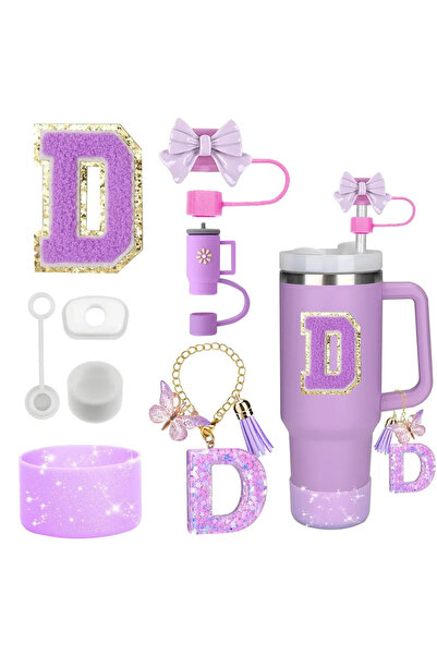 Choice مجموعة ملحقات من 8 قطع لكوب ستانلي الأرجواني سعة 30 أونصة و40 أونصة، ت...