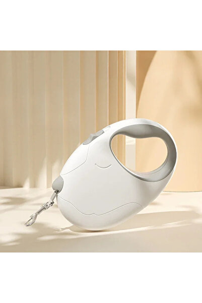 Choice طوق كلاب أبيض متين قابل للسحب بطول 3/5 أمتار، مناسب للكلاب الصغيرة وال...