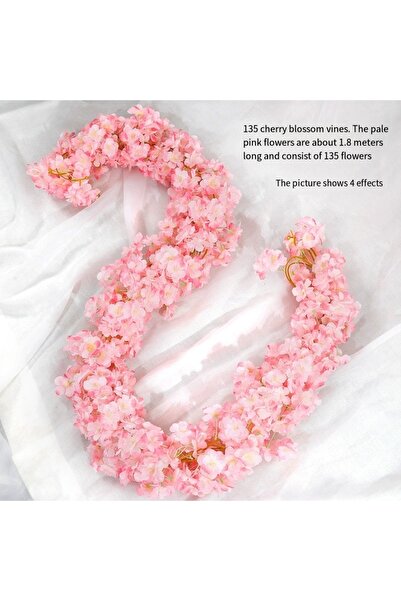 Choice 1pcs light pink 180CM Artificial Sakura Flowers Vine Wedding Garden Ro...