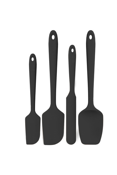 Choice طقم ملاعق سيليكون سوداء للمطبخ، مكشطة سيليكون مرنة تتحمل درجات حرارة عالية تصل إلى 600 درجة فهرنهايت مع مقبض مانع للانزلاق.