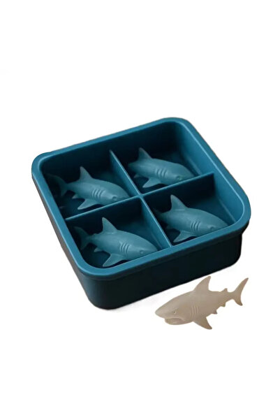 Choice قالب ثلج سيليكون على شكل سمكة قرش زرقاء، قالب إبداعي لصنع مكعبات الثلج...