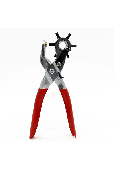 Choice red Leather Punch, 6-Size Rotating Belt Hand Hole Punch, Multi-Size Home DIY Easy, Suitable for Belt