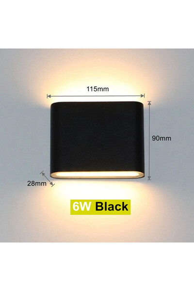 Choice مصباح جداري LED خارجي مقاوم للماء، أبيض دافئ 6 واط، أسود 6 واط، 12 واط...