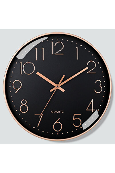 Choice 20cm Black 8 Inch Silent Quartz Wall Clock, round Three-dimensional Digital Modern Wall Clock, Not T