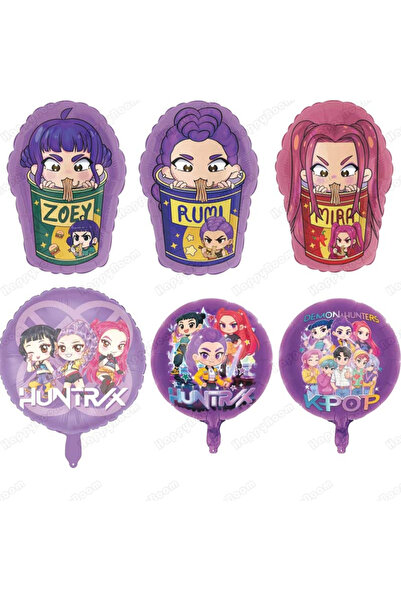 Miniso 6PCS 2-6PCS KPop Demon Hunters Theme Balloon Birthday Party Decoration...