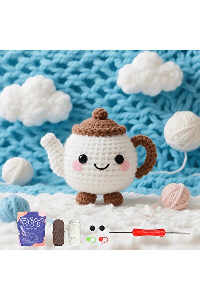 Choice 1pc Cute Teapot Crochet Kit, Amigurumi Knitting Kit And Yarn Craft Kit...