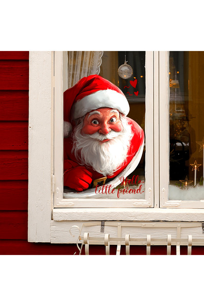 Choice ملصق زجاجي لنافذة بتصميم سانتا كلوز مُحاكى، ذو وجهين، ذاتي اللصق.