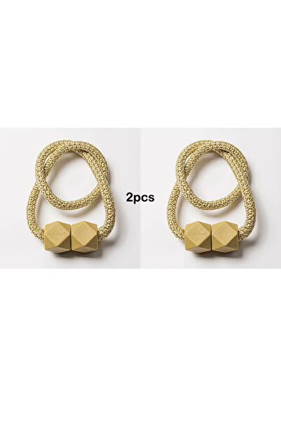 Choice gold 2pcs Curtain Tiebacks with Strong Magnet Thick Rope Design Bedroo...