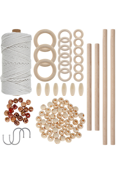 Choice طقم مكرمية للمبتدئين، مصنوع من حبل قطني طبيعي، طقم تعليق جداري مكرمية كامل