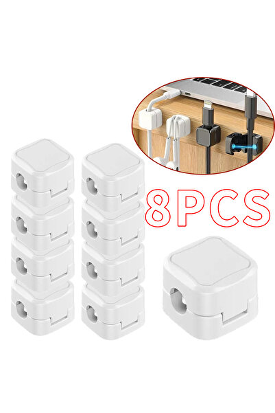 Choice 8 مشابك كابلات مغناطيسية بيضاء (36/16/8/4 قطع) لتنظيم الكابلات بسلاسة،...