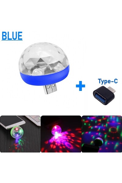 Choice مصباح LED أزرق من النوع C USB ديسكو دي جيه ستيج سيارة محمول حفلة عائلي...
