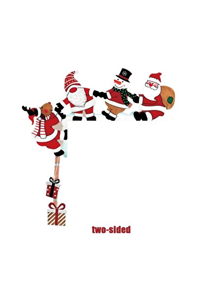 Choice ديكور زاوية باب خشبي جديد باللون الأحمر لعام 2026، على شكل بابا نويل، ...