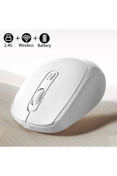 Choice4 ماوس لاسلكي أبيض ثنائي الوضع متوافق مع تقنية البلوتوث بتردد 2.4 جيجا ...