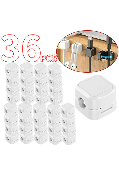 Choice 36 مشبك كابل مغناطيسي أبيض (36/16/8/4 قطع) لتثبيت الكابلات بسلاسة، قاب...