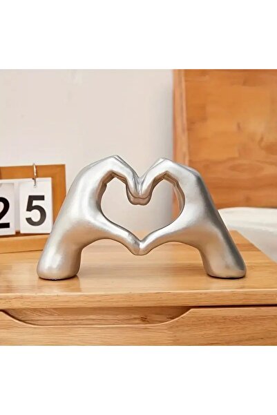 Choice تمثال قلب فضي اللون، قطعة واحدة، يُستخدم كزينة أو زينة على شكل إصبع، ق...