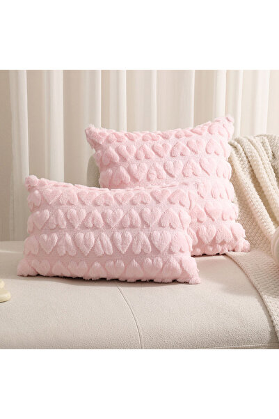Choice 50x50cm Pink Multi-size Pink Love Quilted Throw Pillow Cover Ultra Sof...