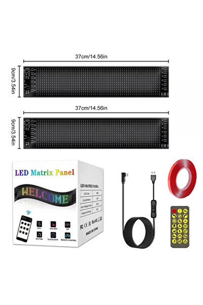 Choice لوحة عرض LED مصفوفة بكسل قابلة للتخصيص، 16×64 LED، 9×37 سم - قطعتان، 1...