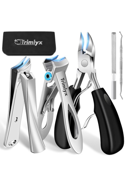 Choice1 طقم B-Black-5 قطع/7 قطع مقص أظافر شديد التحمل برأس مائل، مقص أظافر قد...