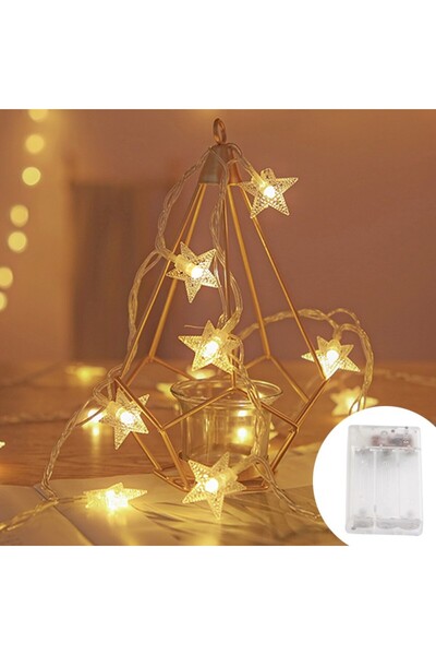 Choice سلسلة أضواء زينة خارجية من 3M، 20 مصباح LED أبيض دافئ على شكل نجمة، مث...