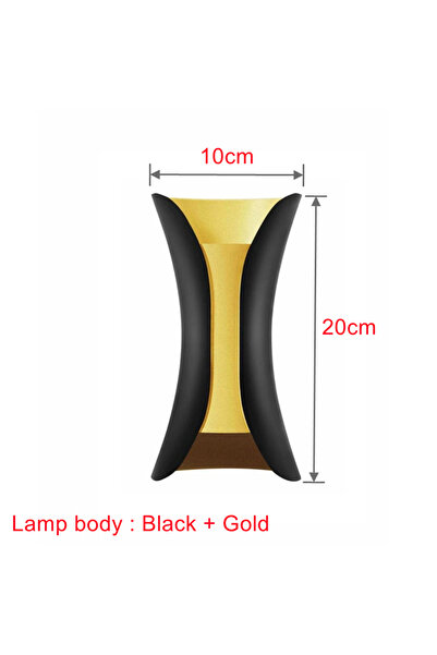 Choice Warm White 3000K 12W Black Gold IP65 LED waterproof wall lamps 6W 12W ...