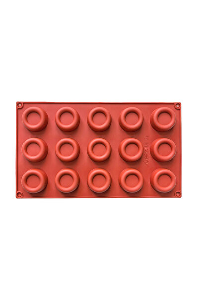 Choice قالب كيك سيليكون أحمر طوبي، قطعة واحدة، بتصميم غطاء زجاجة و15 فتحة، قالب سيليكون غير لاصق، قالب خبز