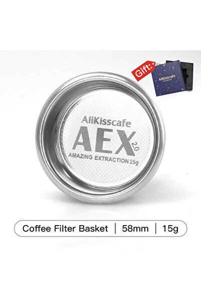 choice2 سلة فلتر قهوة دقيقة من AliKisscafe مقاس 58.5 مم، وزنها 15 غرام، وقطره...