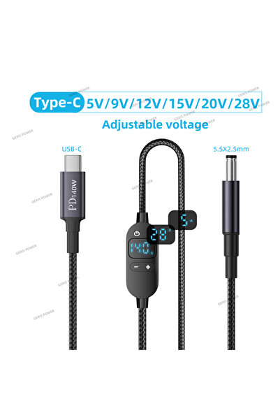 Choice كابل USB-C إلى كابل طاقة تيار مستمر بقدرة 140 واط، من النوع C إلى جهد ...