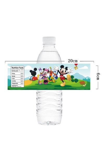 Miniso 20pcs Style C Mickey Party Supplies Cartoon Waterproof Bottle Labels M...