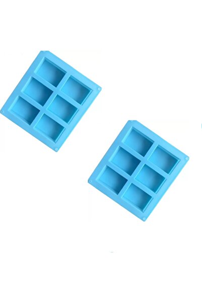 Choice3 قالب صابون مربع أزرق مكون من قطعتين، صينية براوني سيليكون غير لاصقة ب...
