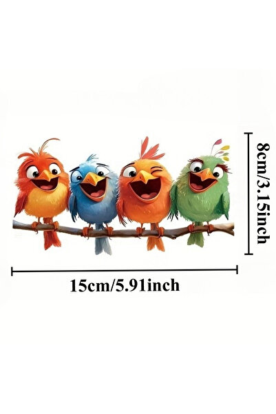 Choice ملصقات نوافذ على شكل أربعة طيور أليفة، مقاس 15×8 سم، رقم الموديل UVN94...