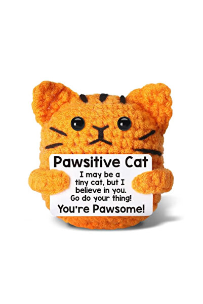 Choice قطة برتقالية، دمى كروشيه يدوية لطيفة، حيوانات محبوكة يدوياً، زينة نبات فاكهة، طاقة إيجابية