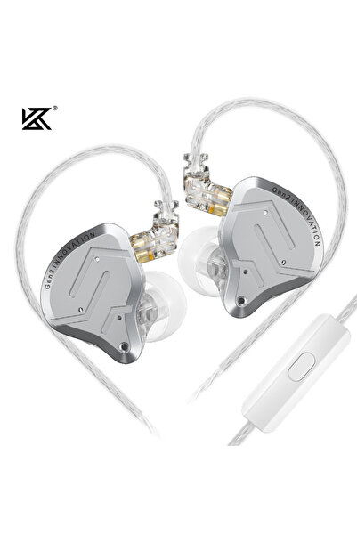Choice سماعة أذن فضية اللون مزودة بميكروفون KZ ZSN PRO 2، بمحرك ديناميكي فائق...