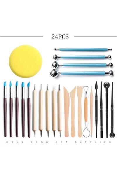 Choice مجموعة من 24 قطعة لتشكيل الفخار والطين للسيراميك - قلم مزدوج الأطراف، ...