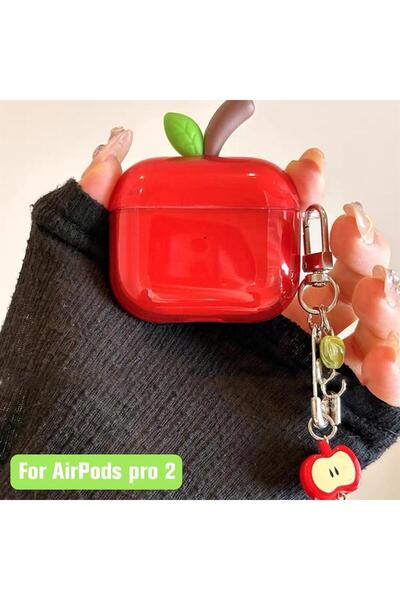 Choice غطاء سماعات AirPods Pro 2 بتصميم أنيق باللون الأحمر، غطاء حماية جديد م...