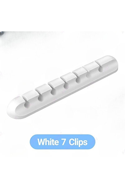 Choice حامل كابلات أبيض بسبعة ثقوب، مصنوع من السيليكون، مناسب للفأرة وسماعات ...