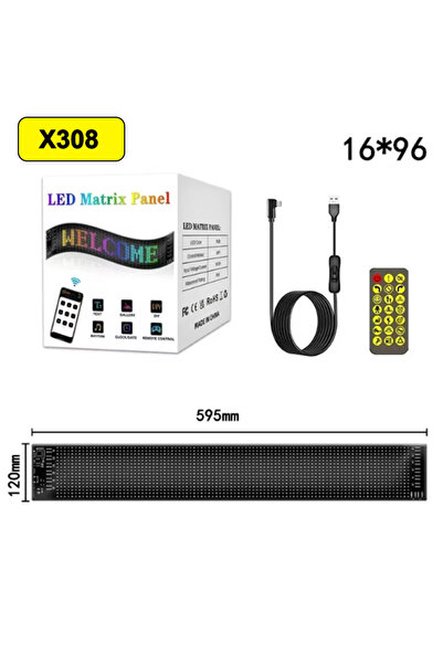 Choice لوحة إعلانية LED متحركة، 16 × 96 مصباح LED، 12 × 60 سم، تحكم عبر تطبيق...