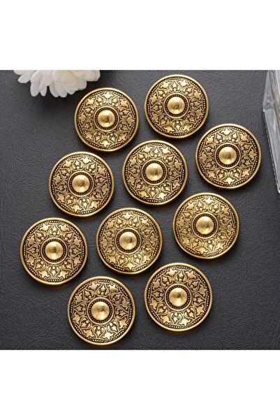 Choice3 20pcs 28mm Gold 10/20pcs Vintage Totem Pattern Round Metal Butt For U...