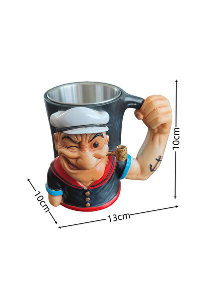 Choice كوب قهوة سترونغمان سعة 200 مل، مصنوع من الراتنج، بتصميم شخصية كرتونية ...