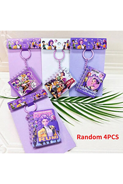 Miniso A- Random 4PCS 4PCS Kpop Demon Hunters Mini Notebook Rumi Mira Zoey Binder Cartoon Anime Stationery
