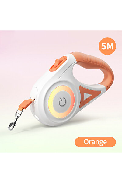 Choice طوق كلاب برتقالي اللون من روجيكو، قابل للسحب التلقائي بطول 5 أمتار، مز...