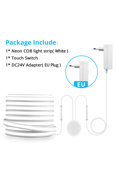 Choice 3M 9.84FT White-EU Power Plug Amazing! NEW COB LED Strip Light 24V Hig...