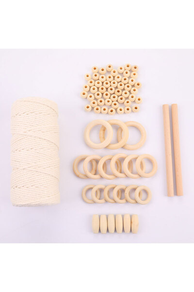 Choice 1set 1Set Macrame Cord Cotton Rope With Wood Ring Wooden Beads For DIY...