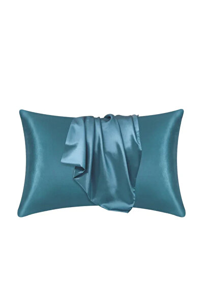 Choice غطاء وسادة من الحرير الخالص ١٠٠٪، لون أزرق قمري، ٥١ سم × ٦٦ سم، ناعم ك...